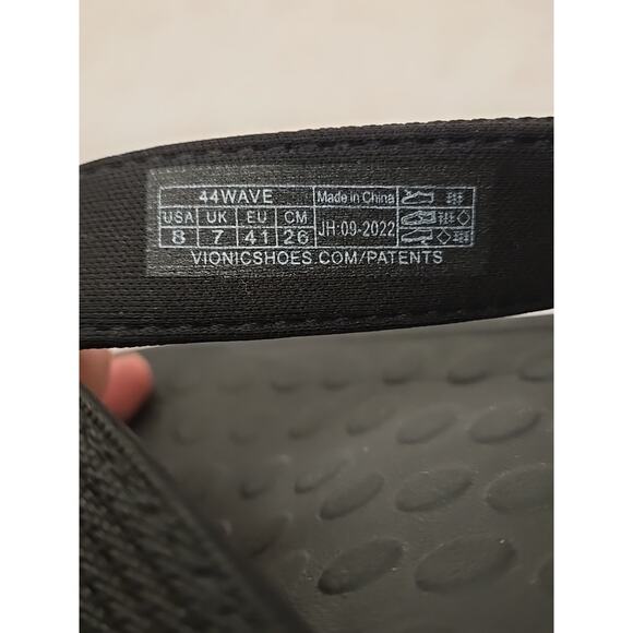 Vionic 44 Wave‎ Black Toe Post Sandals Women’s US Size 8 - Picture 9 of 10